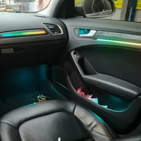 Lumière ambiante LED TMPRO à motif de surface en fibre de carbone haute luminosité pour Audi A4L B8 2009-2016, connexion Bluetooth via application