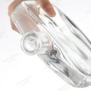Стеклянная бутылка Baijiu с Ромовой текилой 250 мл 500 мл водки, стеклянная бутылка для джина с Пробковой Крышкой