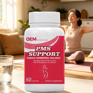 Compléments en capsules pour la ménopause, marque privée OEM, avec cohosh noir et dong quai, soutien pour les troubles de la ménopause (PMS) - Product Image 1
