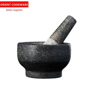 <span class=keywords><strong>Mortier</strong></span> et pilon en marbre lourd pour moudre les épices, les herbes, les pilules, etc. – Apparence naturelle et robuste - Product Image 2