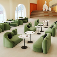 Moderner Kommerzieller Freizeitsessel Gepolstertes Sofa Holzbankett Café Kaffee-Möbel Esstisch Stühle Set