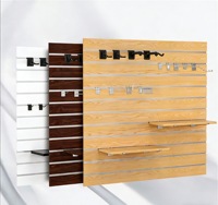 Panneaux rainurés multifonctionnels en MDF/HDF mélaminé pour l'aménagement de magasins, crochets de quincaillerie, panneaux muraux rainurés pour accrocher les images