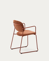 Chaise de salle à manger moderne avec base en forme de traîneau de couleur assortie, dossier flottant, design empilable pour la maison, l'hôtel, le café/restaurant