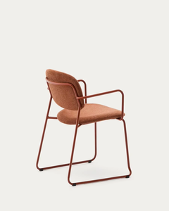 Manufacturer Direct Comfortable Chenille Upholstered <b>Armchair</b> Colorful <b>Dining</b> Chair with Sturdy Iron Frame Detachable Features - Product Image 2