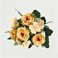 Bouquet de fleurs artificielles en tissu de soie, roses artificielles, OEM ODM, pour mariage, événement, arrangement floral, décoration de la maison