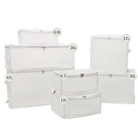 Boîte de rangement étanche en PP Boîte de rangement transparente Sac de tri de vêtements Sac de vêtements Boîte de rangement pliante