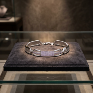 Bracelet à maillons élégant en argent rhodié Satva avec finition argentée élégante pour les tenues décontractées et les occasions de fête unisexes - Product Image 4