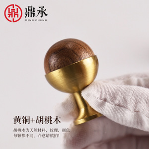 Dingcheng <b>Cabinet</b> Door Handles Wood Brass Round Single Hole For Bedside Table - Product Image 3