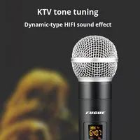 Microphone sans fil professionnel Réduction du bruit Transmission FM Bande U Un-vers-deux Maison KTV Scène Performance Conférence Réunion