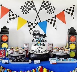 ที่ประดับเค้กรถแข่งสีดำวิบวับ สุขสันต์วันเกิด ธีมรถแข่ง ของตกแต่งเค้ก อุปกรณ์จัดงานปาร์ตี้รถแข่ง - Product Image 4