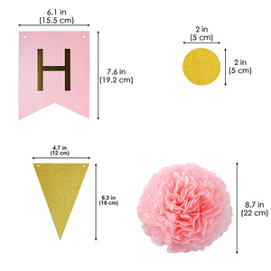 Ensemble de ballons rouges, or rose et blancs, boule de fleurs en papier, décoration d'anniversaire pour garçon ou fille - Product Image 5
