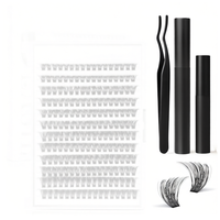 Kit d'extension de cils synthétiques faits main DIY réutilisables Manga Lashes, 120 paires, effet wispy et spiky, ensemble de cils individuels rose miroir