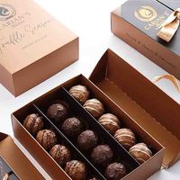 Boîte-cadeau de bonbons au chocolat personnalisée avec logo personnel de luxe ruban d'emballage biodégradable de gaufrage de stratification mate étanche