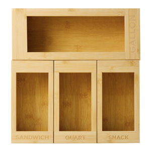 <b>Bamboo</b> Storage Boxes Rectangular Food <b>Container</b> With Partitions Kitchen Desktop Organizer Sandwich Quart Snack Gallon Size - Product Image 1
