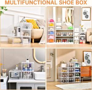 Boîte de rangement pour chaussures en plastique transparent, robuste, durable, personnalisable, empilable et pliable, vente en gros - Product Image 6