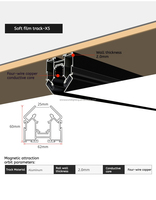 Rail magnétique en aluminium pour éclairage sur rail 48V en Russie, pour plafond tendu et tissu tendu, système d'éclairage LED sur rail magnétique