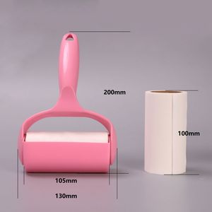 แบบพกพาDual Purpose Pet Lint Removerลูกกลิ้งผ้าแปรงLint RollerและเหนียวRetractableฉีกขาดผ้าLint Roller