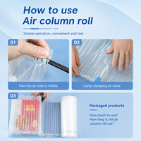 Rouleau de colonne d'air gonflable PA+PE 50m pour rembourrage et remplissage de vide, emballage protecteur pour cosmétiques