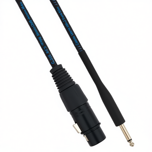 Câble audio mono Cannon XLR femelle vers jack 6,35 mm mâle, 3 mètres, noir et bleu - Product Image 2