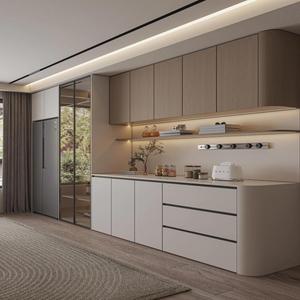 Credenza con Design Invisibile Senza Maniglie, Ripiani Regolabili, Mobile Contenitore per Piccoli Spazi <span class=keywords><strong>e</strong></span> Angoli Pranzo - Product Image 2