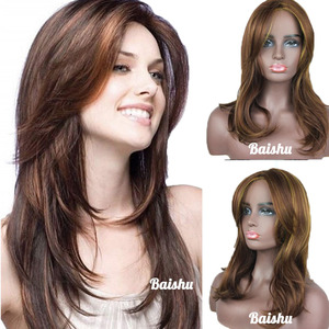 Perruque longue à frange dégradée style piano, pour femmes, moelleuse, douce et de bonne qualité, prix de gros - Product Image 1