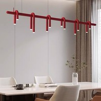 Luminaire suspendu en forme de U de style nordique moderne, barre longue en fer forgé pour la maison, le restaurant, l'hôtel, les lustres de bar