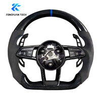 Audi A1 A3 A4 A5 A6 A7 C5 C6 C7 C7.5 C8 B6 B7 B8 B8.5 B9 8v RS5 RS6 RS7 S5 S6 S7 için Karbon Fiber Araba Direksiyonu