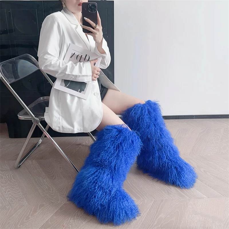 real mongolian fur boots