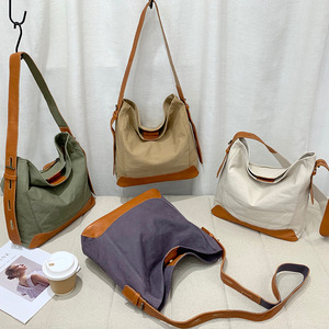 Borsa a <span class=keywords><strong>Tracolla</strong></span> da Donna in Stile Retrò Europeo-Americano, Patchwork in Tela, Chiusura con Cerniera, Grande Capacità, Cinghie Larghe - Product Image 4