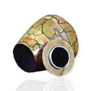 <b>Keepsake</b> Cremation Urn with Wooden & Epoxy Round Shaped Polished Surface Antique Style Human <b>Ash</b> Cremation Urn - Product Image 3