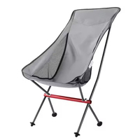 Chaise de jardin ultralégère en alliage d'aluminium - Chaise pliante à dossier haut pour l'extérieur, chaise de plage portable