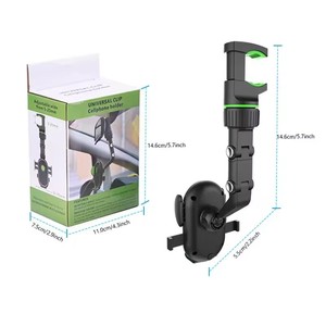 360 derece dönüş araba Dash kamera GPS Smartphone için telefon tutucu yuvası standı braketi Universal araç dikiz aynası telefon tutucu - Product Image 5