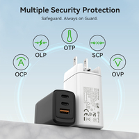 Usine Charge Rapide Qc3.0 4 Ports Pd 65w Gan Ordinateur Portable Chargeur Mural Adaptateur 65w Chargeur Type C pour Baseus Asus hp 65w