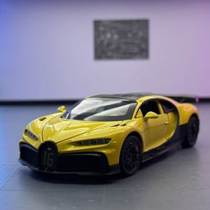 Modèle de voiture miniature 1:32 Bugatti Chiron avec son et lumière, jouet de collection en métal à rétrofriction, ornement décoratif - Product Image 5
