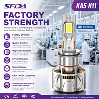 Ampoule de conversion de phare LED SFIDA KA5 H11 haute puissance 100W 10000LM, alliage de zinc, circuit imprimé en cuivre, double tubes en cuivre, IP67