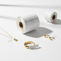 Etiquetas de Joyería Personalizadas de Papel Sintético PET en Forma de I de 70x12 mm, Resistentes al Desgarro, Impermeables, con Transferencia Térmica, para Tiendas de Oro y Plata