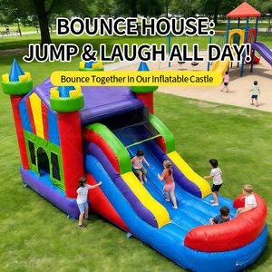 Castillo Hinchable Comercial al por Mayor con Tobogán Acuático Blanco, Combo de Juegos Inflables para Niños, Mini Casa de Rebote para Alquiler en Fiestas - Product Image 1