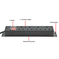 Prise de courant PDU 4 ports 3250W Protection contre les surtensions Interrupteur marche/arrêt Câble d'alimentation prises 4 ports SPD pour la maison et le bureau