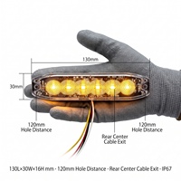Kit de feux stroboscopiques d'urgence 6 LED DC12V Ambre/Bleu, montage encastré sur surface, feux de position latéraux, feux de grille, feux de signalisation 18W