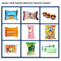 Hoge snelheid automatische flowpack machine voor het verpakken van snacks, biscuits, snoep, voedsel, dadels, plastic en papieren zakken.