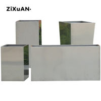 Rectangle carré grande hauteur verticale métal fer acier inoxydable fibre de verre résine frp jardin fleur jardinière pot boîte