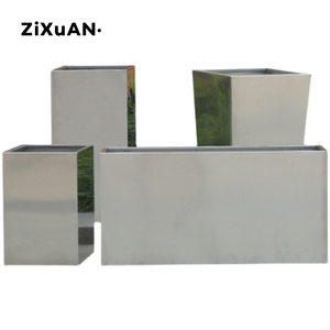 Rettangolo esterno quadrato grande alto verticale metallo <span class=keywords><strong>ferro</strong></span> acciaio inossidabile fibra di vetro frp resina giardino fioriera attraverso vaso scatola - Product Image 6