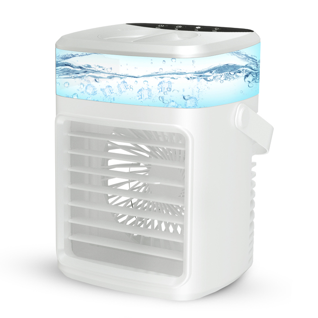 Mini Air Conditioner Small Evaporative Cooler Fan Portable USB Rechargeable Humidifier Fan Desktop with 2000mAH/4000mAH Battery