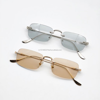 Lunettes optiques sans monture carrées en métal cuivre Taizhou RD-OS02, lunettes correctrices unisexes, lunettes de lecture flexibles, vente en gros