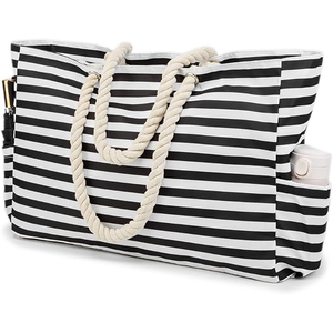 Échantillon gratuit personnalisé initial toile sac de plage monogramme cadeau sac fourre-tout pour femmes demoiselles d'honneur et usage quotidien - Product Image 1