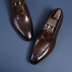 Zapatos Formales de Negocios para Hombre de Cuero Genuino Estilo Británico de Alta Gama - Calzado Casual Elegante Sin Cordones - Product Image 2