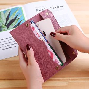 กระเป๋าใส่บัตรและเงินดีไซน์หรู ปี 2025 ทำจากหนัง PU สไตล์วินเทจ ทันสมัย จุเหรียญได้เยอะ กระเป๋าสตางค์ทรงยาวบางเฉียบ - Product Image 5