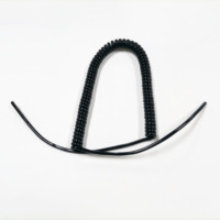 Câble Ethernet spiralé industriel flexible noir 2x0,5mm² avec gaine en PU, câble spiralé automobile