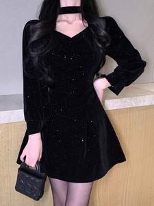 Mini abiti da <span class=keywords><strong>donna</strong></span> in velluto elegante da <span class=keywords><strong>donna</strong></span> Wram di <span class=keywords><strong>natale</strong></span> <span class=keywords><strong>abito</strong></span> Vintage francese da <span class=keywords><strong>donna</strong></span> Vestidos Casual coreano - Product Image 6