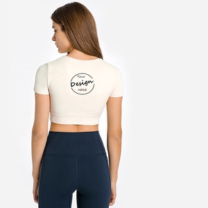 JL0726A maglietta Crop Top di alta qualità da <span class=keywords><strong>donna</strong></span> <span class=keywords><strong>T</strong></span>-<span class=keywords><strong>Shirt</strong></span> corta da <span class=keywords><strong>palestra</strong></span> con stampa personalizzata <span class=keywords><strong>T</strong></span>-<span class=keywords><strong>Shirt</strong></span> da <span class=keywords><strong>donna</strong></span> Slim Fit da <span class=keywords><strong>donna</strong></span> - Product Image 3